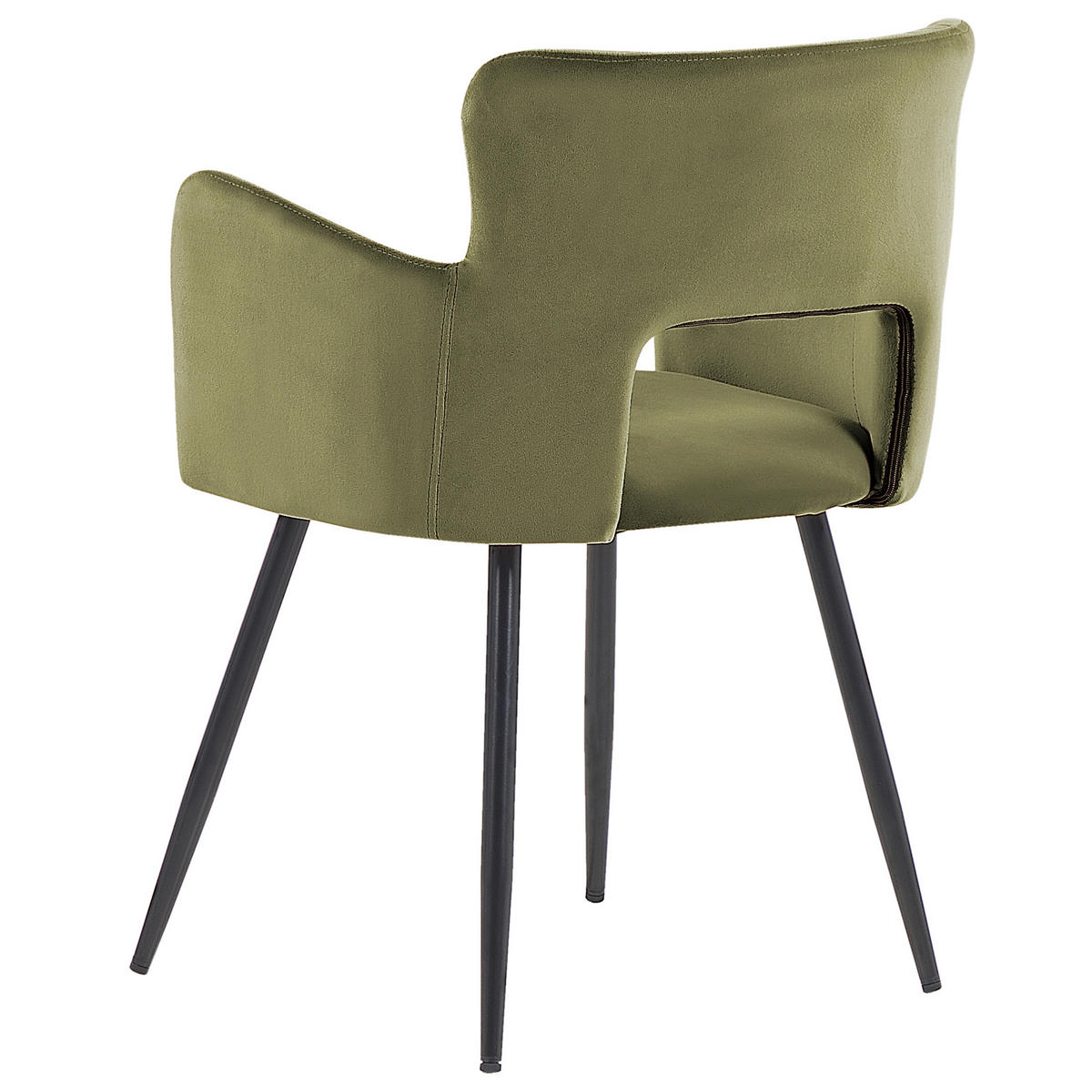 ESSZIMMERSTUHL 2er-Set Samtstoff Grün Sanilac - Olivgrün, Textil/Metall (52/75/44cm) - Beliani