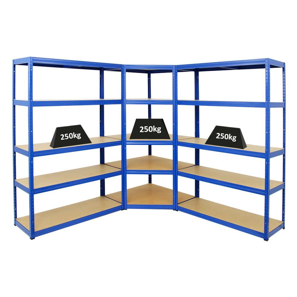 ECKREGAL Elephant 2er-Set mit Schwerlastregal Big Elephant Fachlast 250 kg Blau - Blau, Metall (120/180/45cm) - PROREGAL