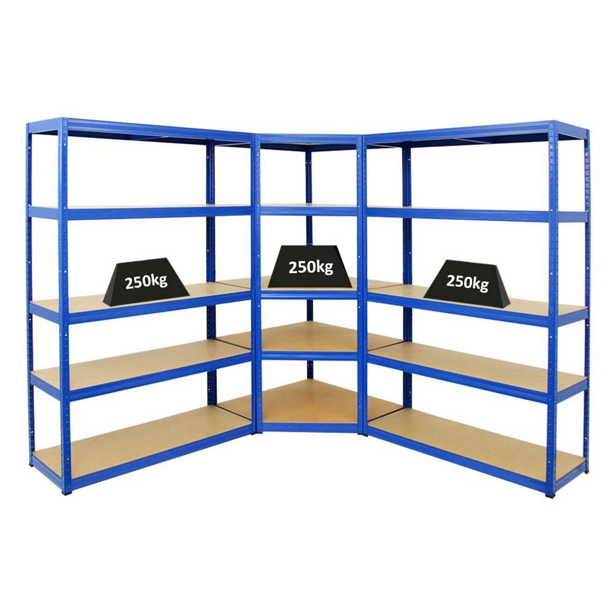 ECKREGAL Elephant 2er-Set mit Schwerlastregal Big Elephant Fachlast 250 kg Blau - Blau, Metall (120/180/45cm) - PROREGAL