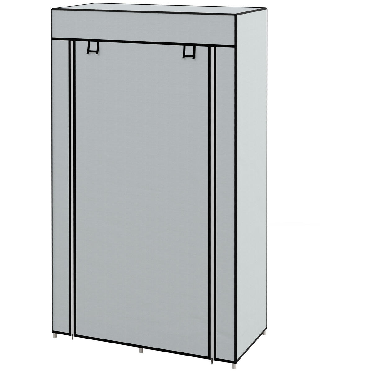 KLEIDERSCHRANK Stoffschrank 1 Kleiderstange, 2 Schubladen, 83 x 42.5 x 162,5 cm, Grau - Hellgrau, Metall (83/162.5/42.5cm)