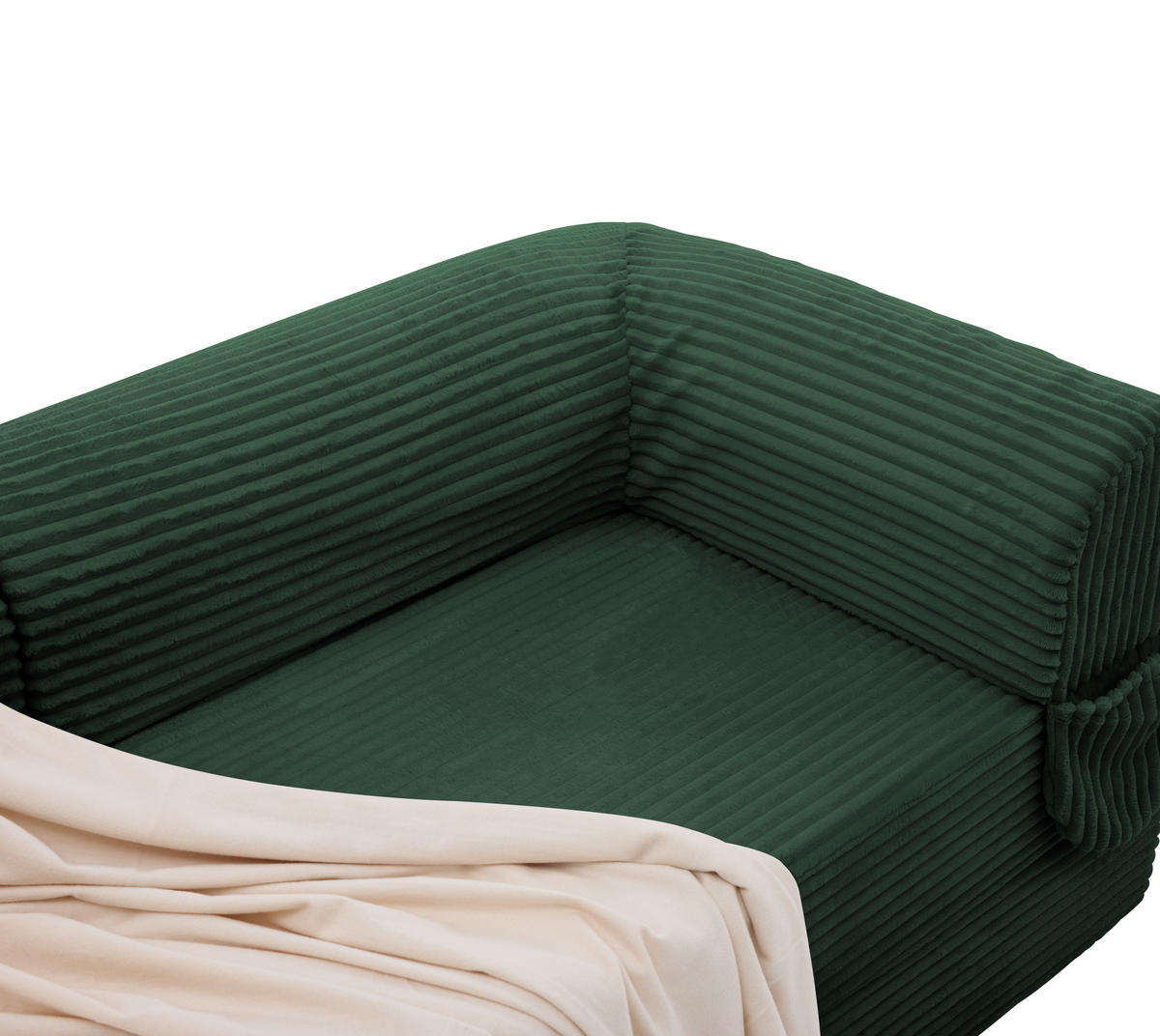 SCHLAFSOFA Cordstoff, 2-in-1 Klappsofa, 2-Sitzer, Sofabett 190×156 cm, Grün - Grün, Textil (190/65/78cm) - LVHOM