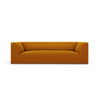 SOFA Ruby aus Samt gelb 3 Sitzplätze - Gelb, Textil (93/69/232cm) - Micadoni