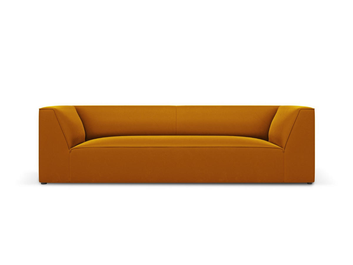 SOFA Ruby aus Samt gelb 3 Sitzplätze - Gelb, Textil (93/69/232cm) - Micadoni