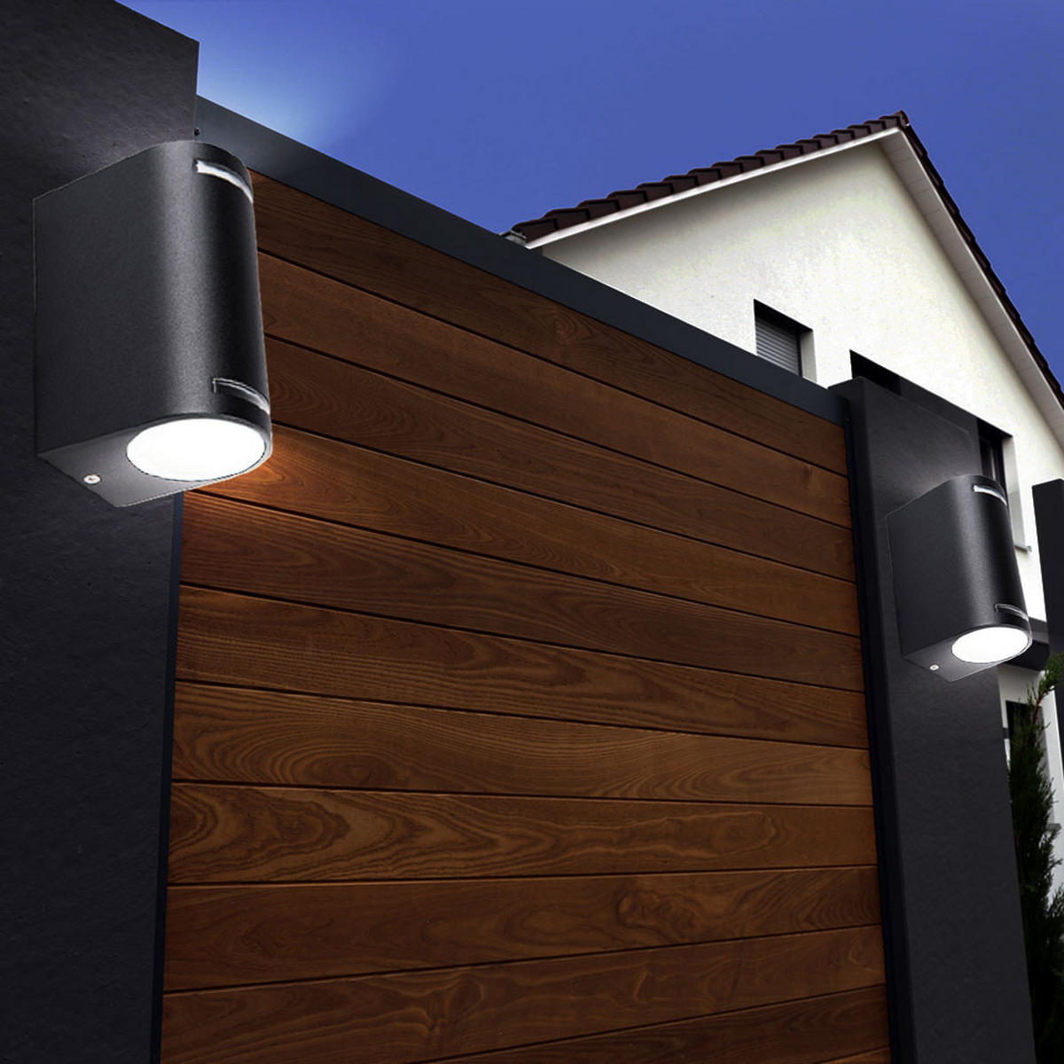 AUSSEN-WANDLEUCHTE Aluminium Schwarz - Schwarz, Metall (7/15/9.5cm)