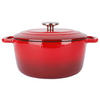 KASSEROLLE Fontestic Traditionelle rote Bratpfanne aus Gusseisen Ø 24 cm / 4,6 Liter – emailliert - Rot, Keramik (1/2/12cm) - Cosy & Trendy
