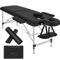 MASSAGELIEGE 2 Zonen, 210 x 95 x 89 cm,schwarz - Schwarz, Metall (95/89/210cm) - tectake
