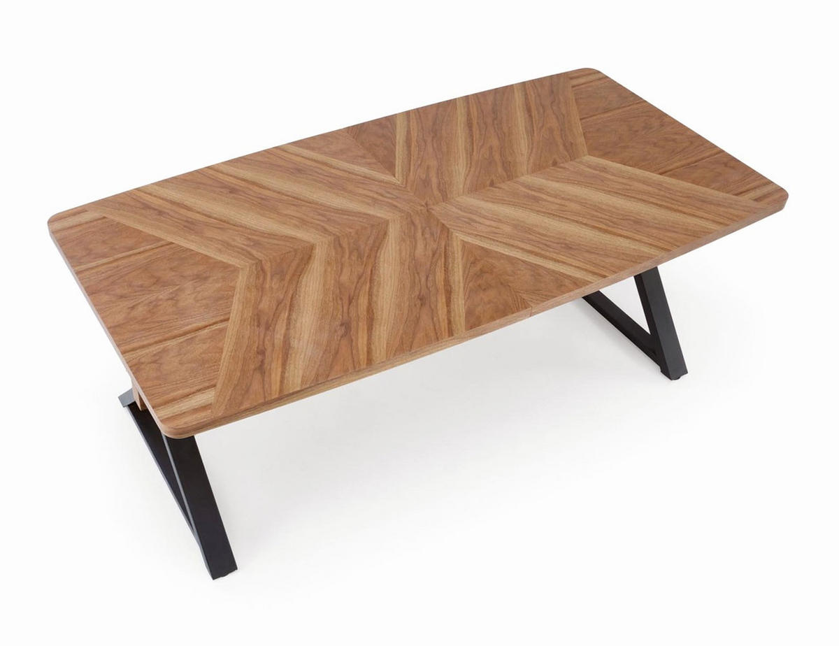ESSTISCH Baron Nussbaum / schwarz 200-350 / 100 / 75cm - Nussbaumfarben/Schwarz, Holz/Holzwerkstoff (100/350/75cm) - Feldmann-Wohnen