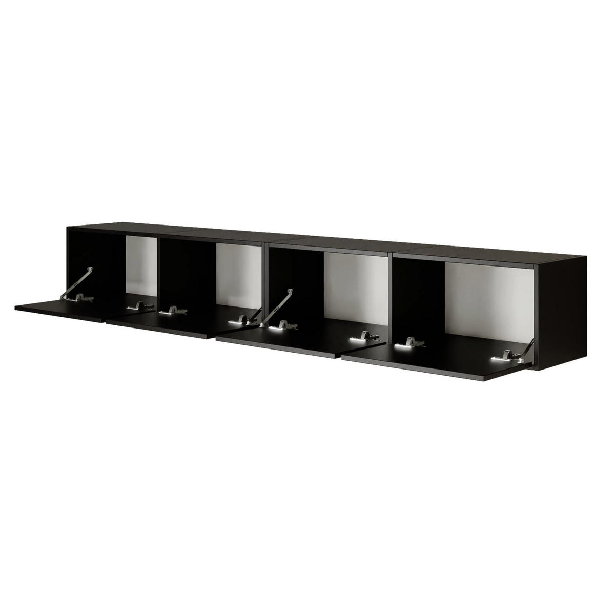 TV-LOWBOARD Framme hängend Schwarz 200/30/30 cm - Schwarz, Holzwerkstoff (201.2/30/30cm) - Selsey