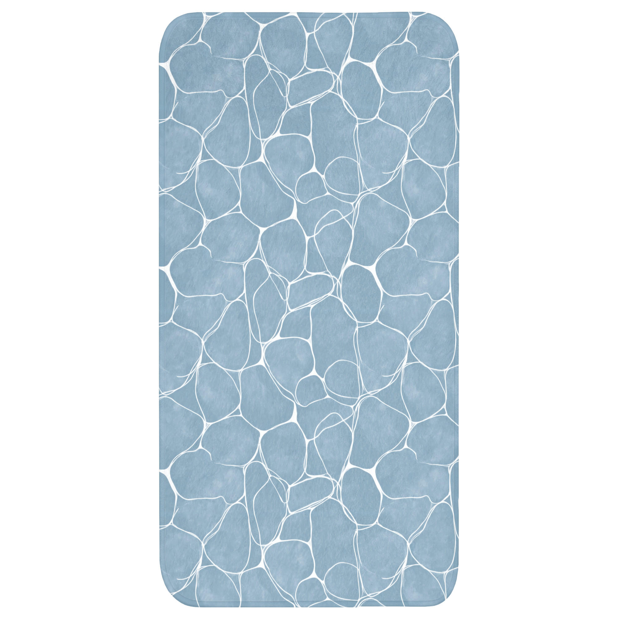 BADEMATTE Organisch - Muster - Blau Badteppich 60x120 cm - Hellblau, Kunststoff/Textil (60/120cm) - OnlyWow