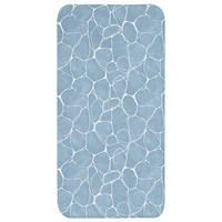 BADEMATTE Organisch - Muster - Blau Badteppich 60x120 cm - Hellblau, Kunststoff/Textil (60/120cm) - OnlyWow
