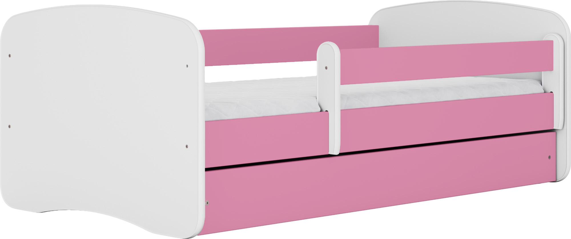 KINDERBETT Emily mit Schublade und Matratze, Rosa 80x180 cm - Rosa/Weiß, Holzwerkstoff (180/80cm) - WFL GROUP