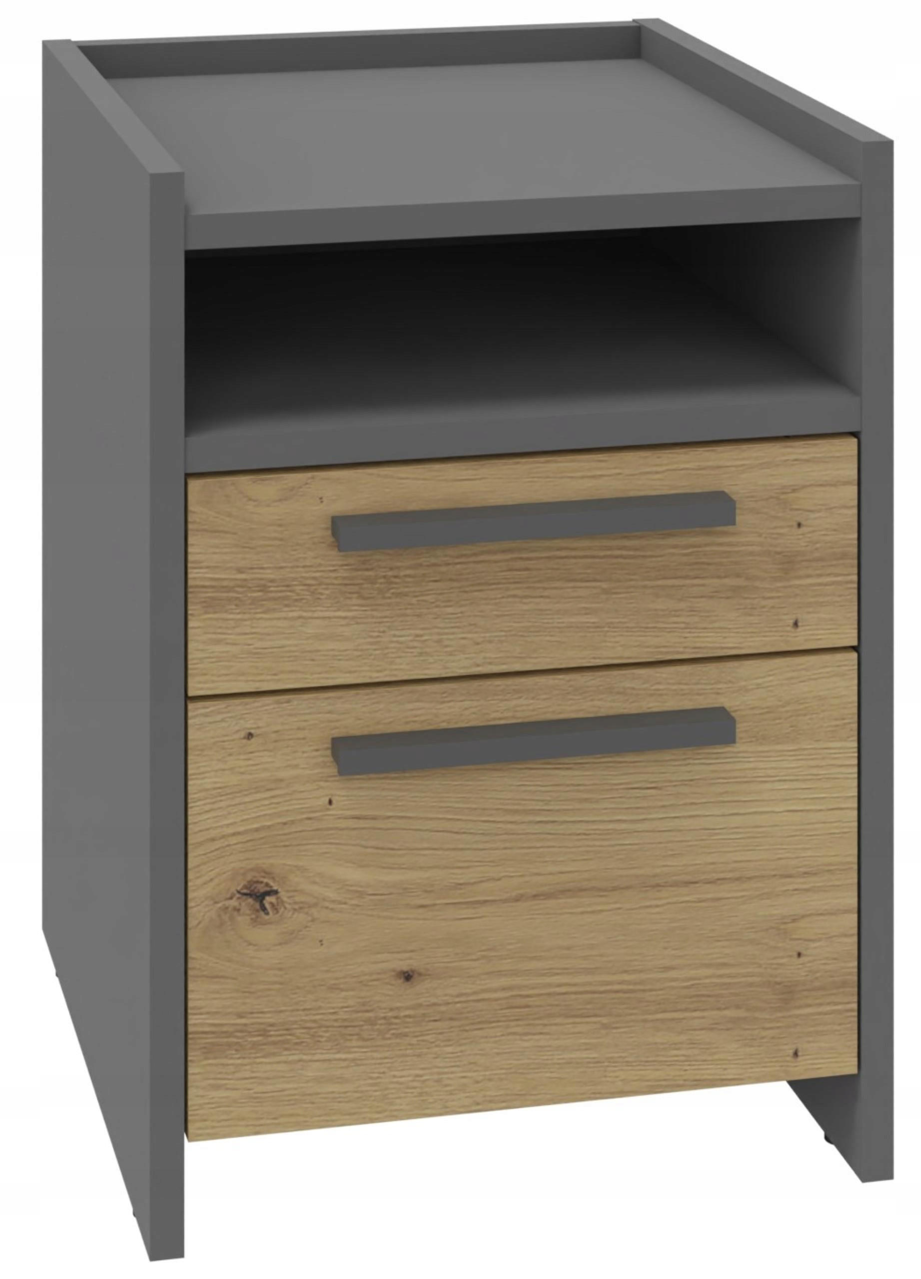 NACHTTISCH ALTIVO 1SW1SNO Anthrazit Grau-Artisan Eiche 36/35,6/29,6 cm - Anthrazit/Eiche Artisan, Holzwerkstoff (36/29.6/35.6cm) - Matkam Möbel