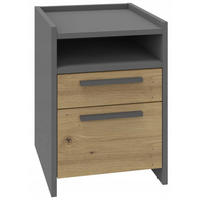 NACHTTISCH ALTIVO 1SW1SNO Anthrazit Grau-Artisan Eiche 36/35,6/29,6 cm - Anthrazit/Eiche Artisan, Holzwerkstoff (36/29.6/35.6cm) - Matkam Möbel