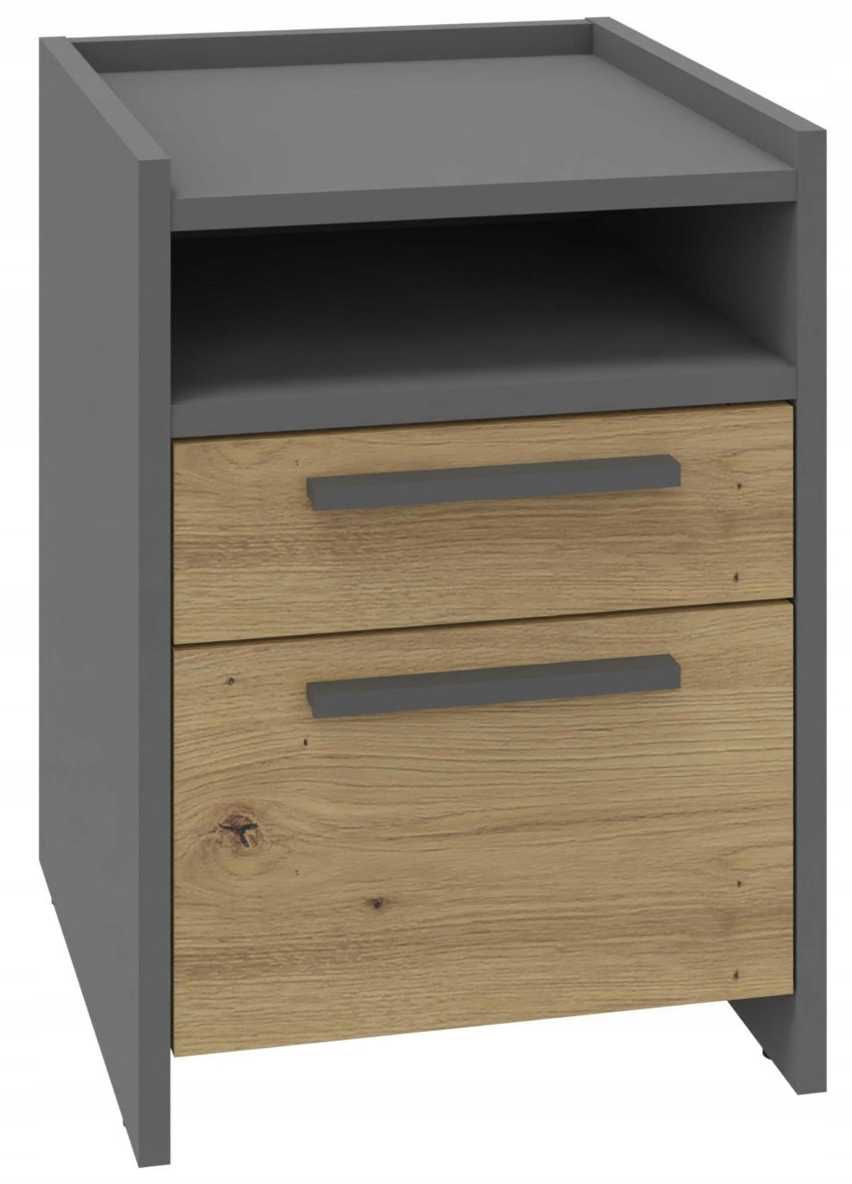 NACHTTISCH ALTIVO 1SW1SNO Anthrazit Grau-Artisan Eiche 36/35,6/29,6 cm - Anthrazit/Eiche Artisan, Holzwerkstoff (36/29.6/35.6cm) - Matkam Möbel