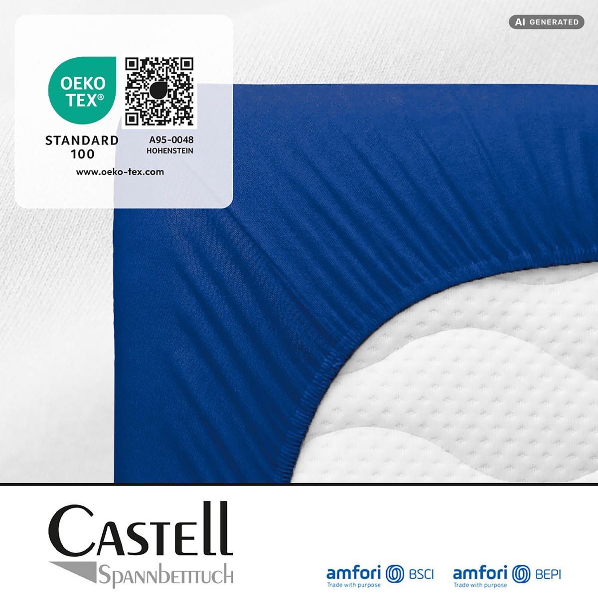 SPANNBETTTUCH Basic Jersey dunkelblau, 140x200 cm - 160x200 cm - Dunkelblau, Textil (160/200cm) - Castell