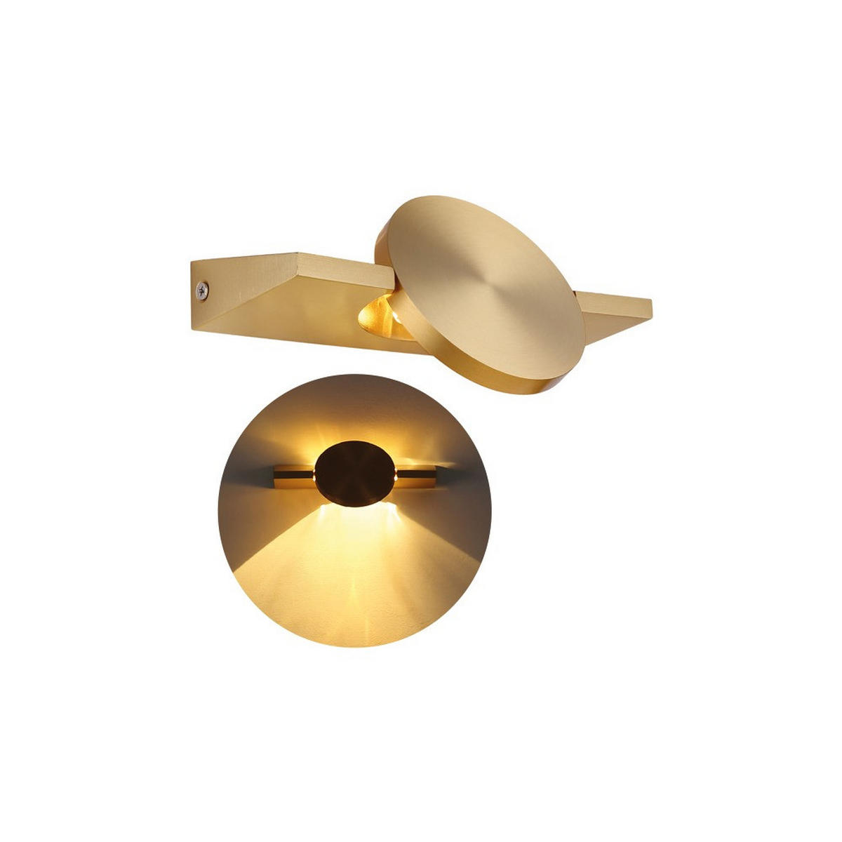 LED WANDLEUCHTE JASPER, Messing, Metall - Messingfarben, Metall (10/20/12cm) - Globo Lighting