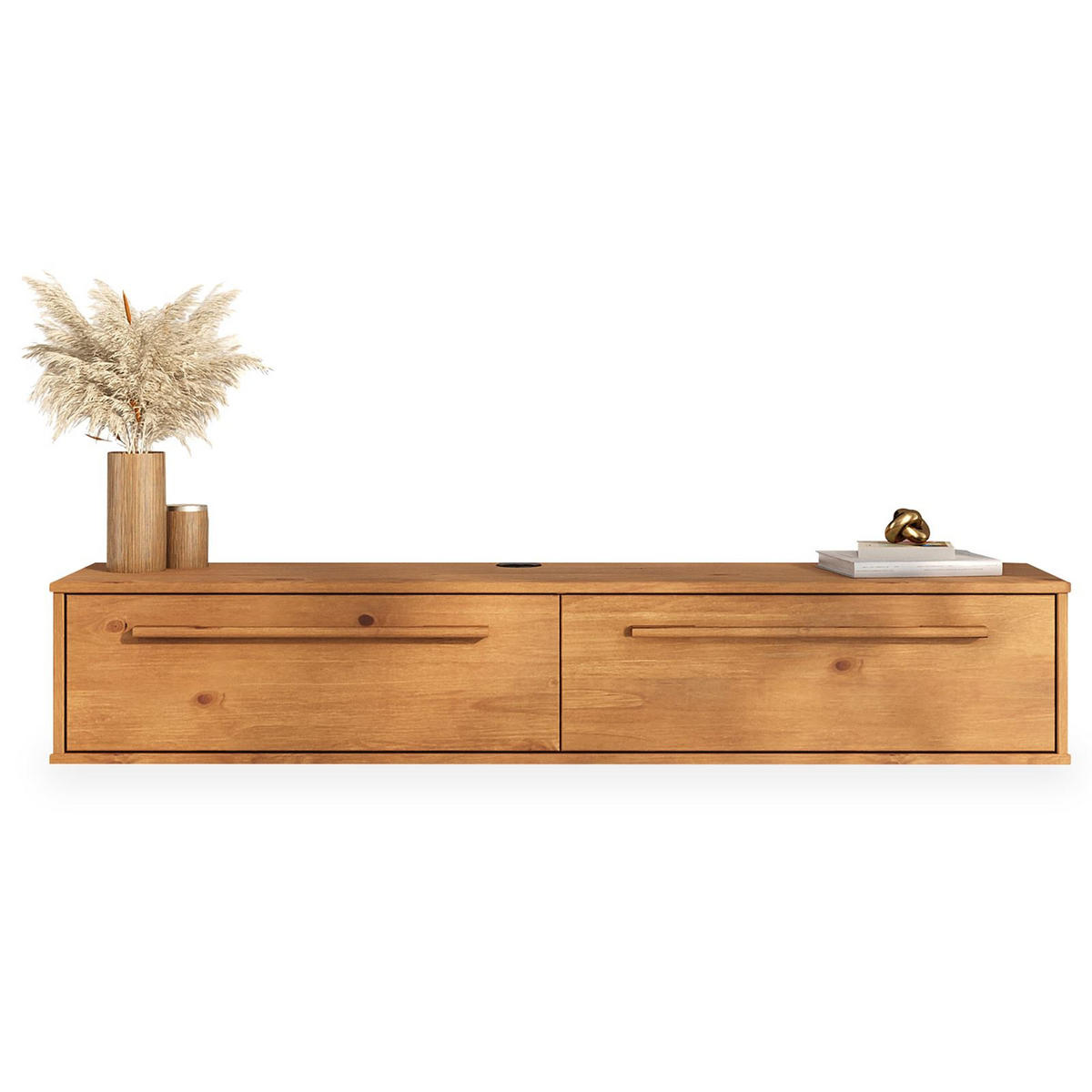 LOWBOARD TECCA - Eichefarben, Holz (145/26/33cm) - IDIMEX