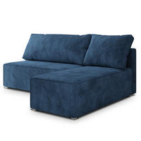 ROHOVÁ SEDAČKA BRISO modrá - šedá/modrá, dřevo/textil (200/140cm) - MASSENO