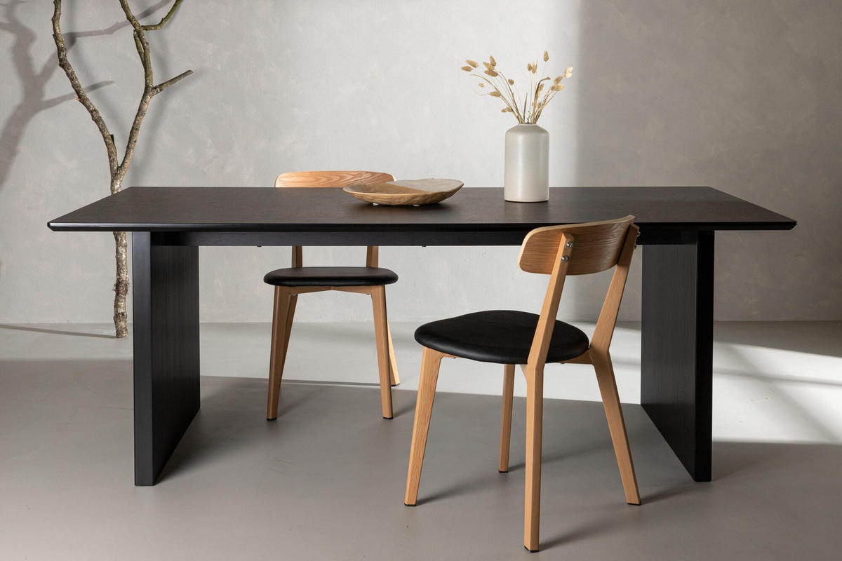 ESSTISCH VAIL Schwarz 200x100x75 cm - Schwarz, Holzwerkstoff (100/200/75cm) - FURNLUX