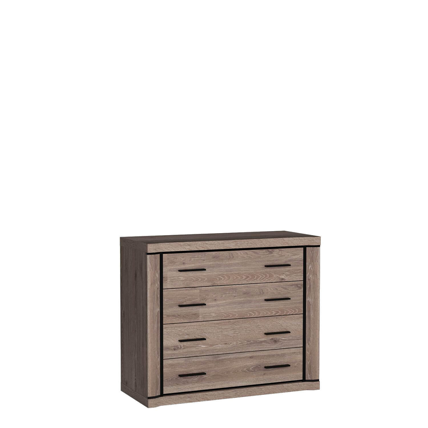 KOMMODE Dallas D-2 Trüffeleiche - Trüffeleichefarben, Holzwerkstoff (107/91/45cm)
