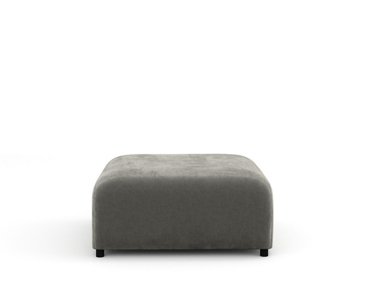 POUF S Zanzibar Grau Samtstoff - Schwarz/Grau, Holz/Holzwerkstoff (88/37/88cm) - Maison de Reve