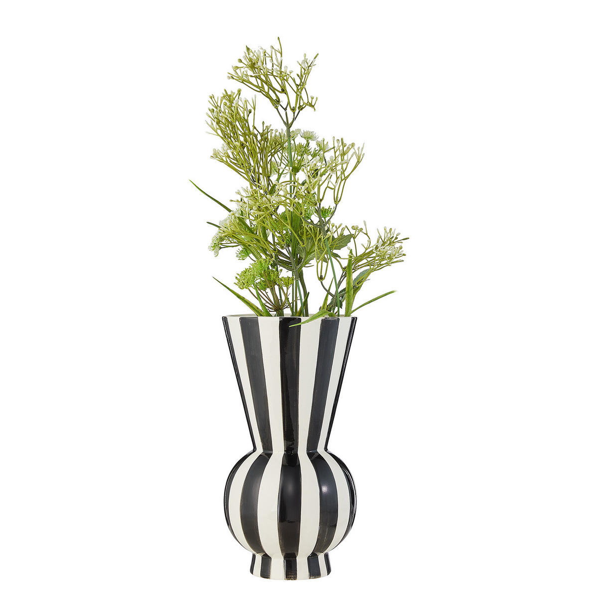 VASE Lydia Streifen - Schwarz/Weiß, Keramik (29cm) - Butlers