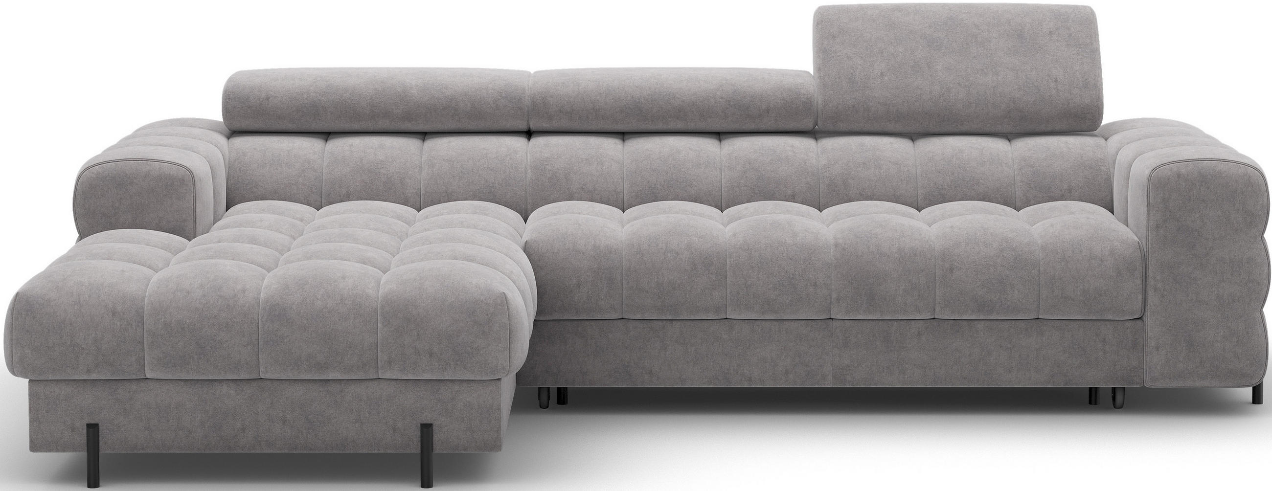 ECKSOFA Neviro L - Grau (Aura 04) - Grau, Holzwerkstoff (285/181cm) - Möblo