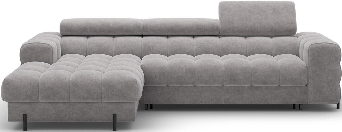 ECKSOFA Neviro L - Grau (Aura 04) - Grau, Holzwerkstoff (285/181cm) - Möblo