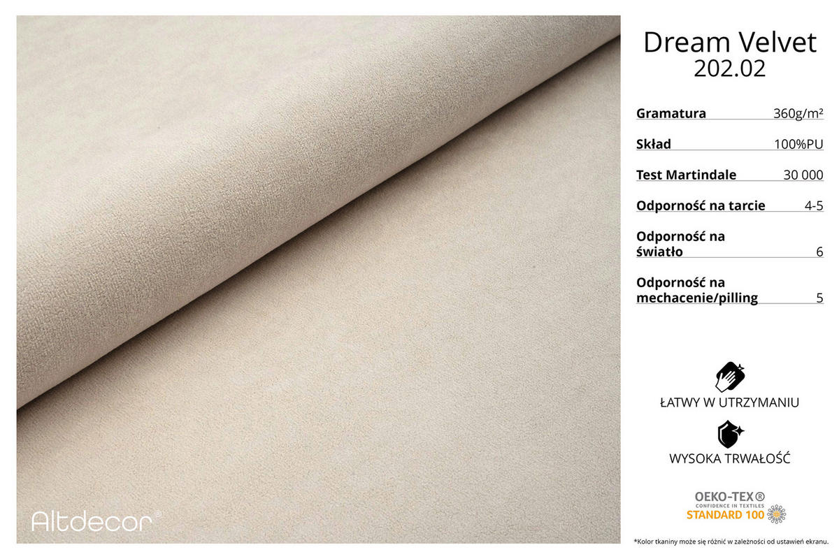 ECKSOFA mit Schlaffunktion Ottomane RECHTS OLEA-L2 321x164x75 Beige Velours - Sandfarben/Schwarz, Holzwerkstoff/Kunststoff (164/321cm) - ALTDECOR