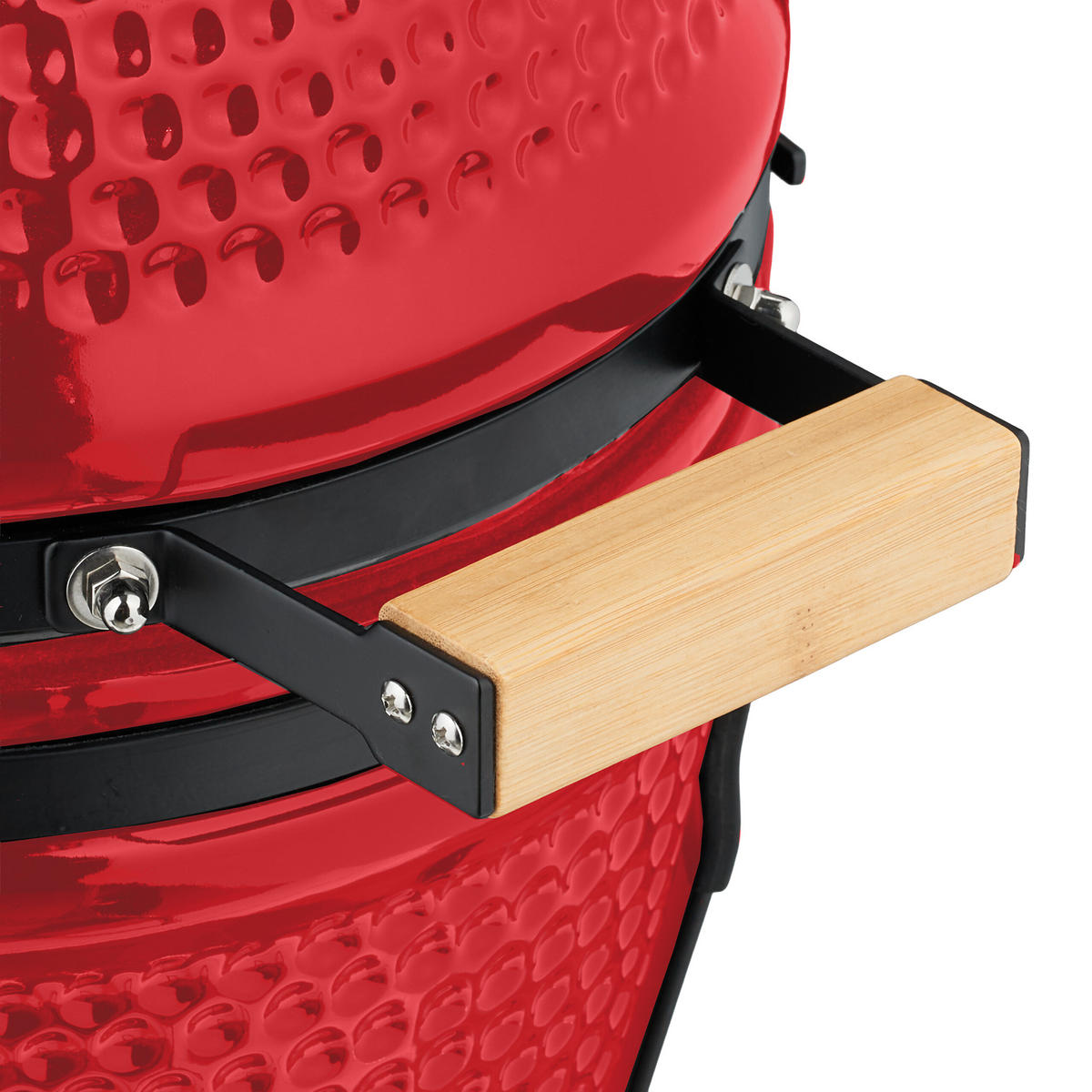 KAMADO-GRILL - Rot, Keramik/Metall (34/56.5cm) - Relaxdays