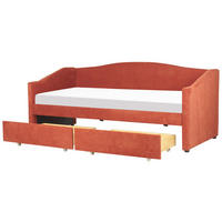 TAGESBETT mit Stauraum 90x200 cm Rot Vittel - Rot, Textil (90/200cm) - Beliani