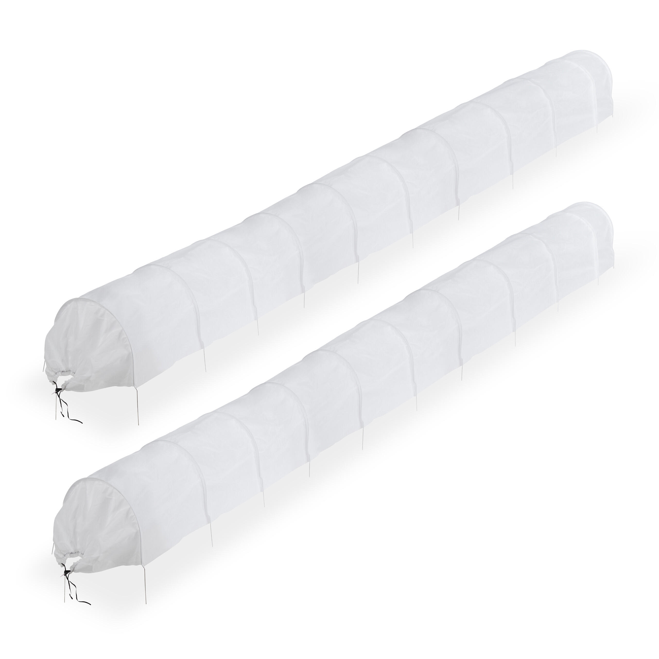 2xPFLANZTUNNEL - Weiß, Textil/Metall (50/53/700cm) - Relaxdays