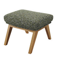 HOCKER mit Holzfüßen - Eichefarben/Grün, Textil (54/41/41cm) - home24