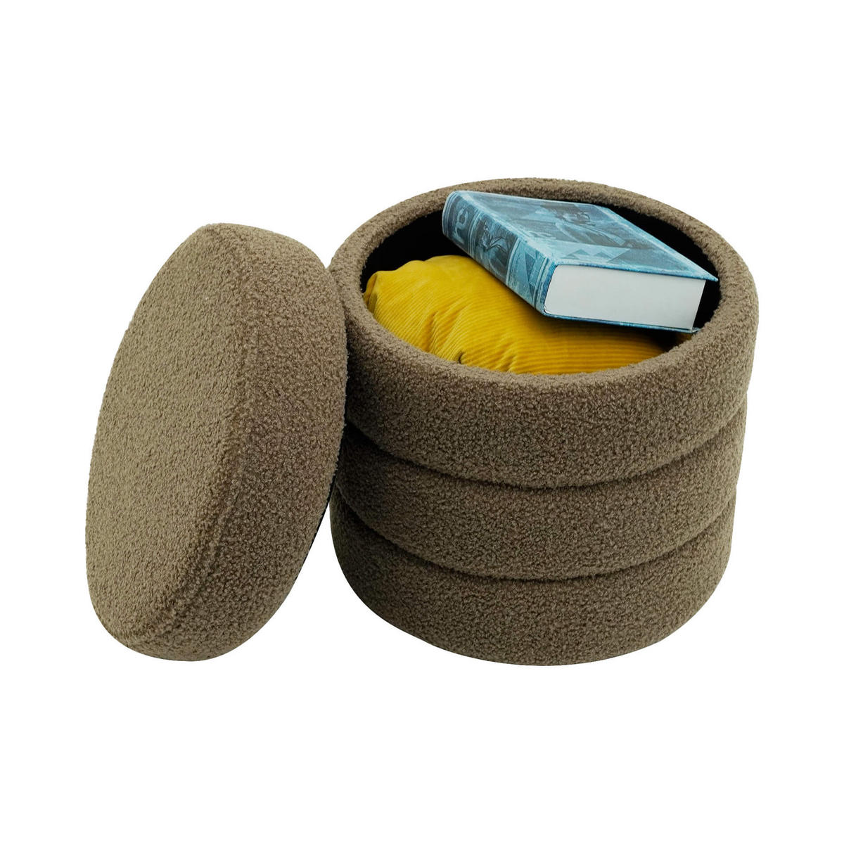 FUSSHOCKER Olivgrün 37/37/40 cm - Olivgrün, Textil (37/40/37cm) - Mobili Rebecca