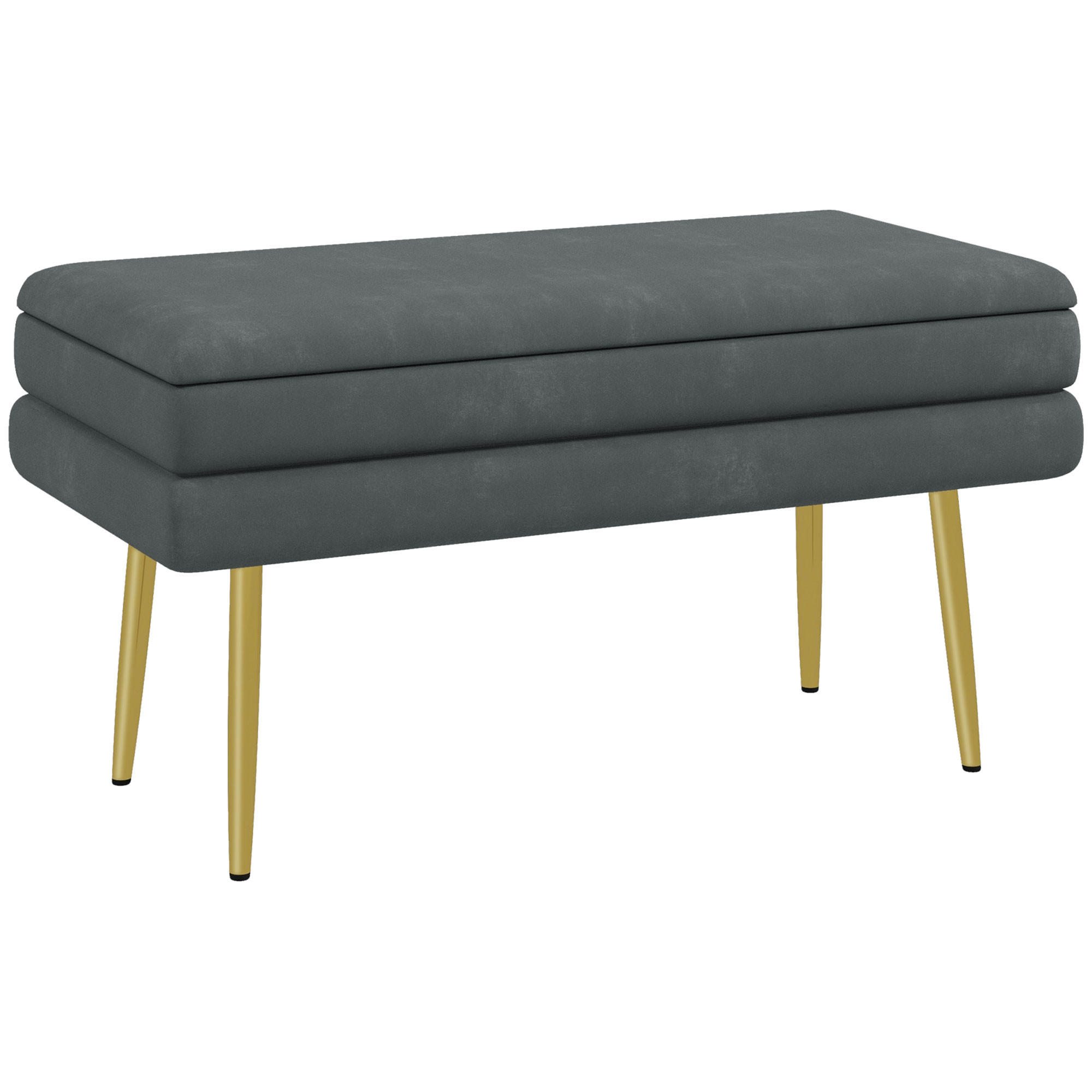 SITZBANK mit Stauraum, Grau - Dunkelgrau, Kunststoff (37.5/43/79.5cm) - HOMCOM