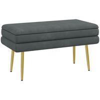 SITZBANK mit Stauraum, Grau - Dunkelgrau, Kunststoff (37.5/43/79.5cm) - HOMCOM