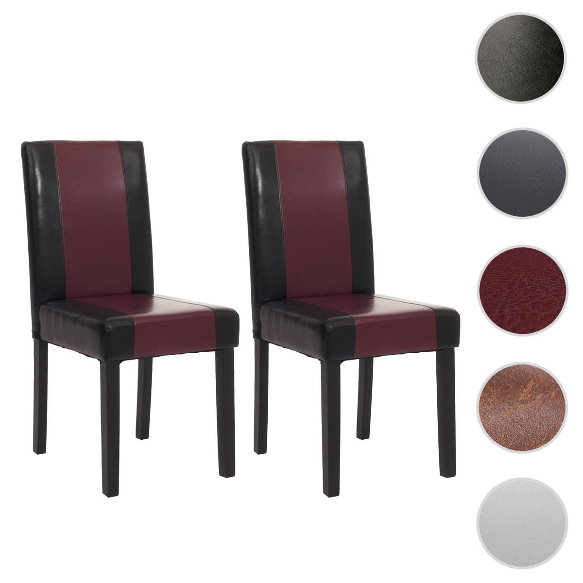 ESSZIMMERSTUHL Schwarz, Rot 2er-Set - Rot/Schwarz, Textil (43/90/56cm) - MCW