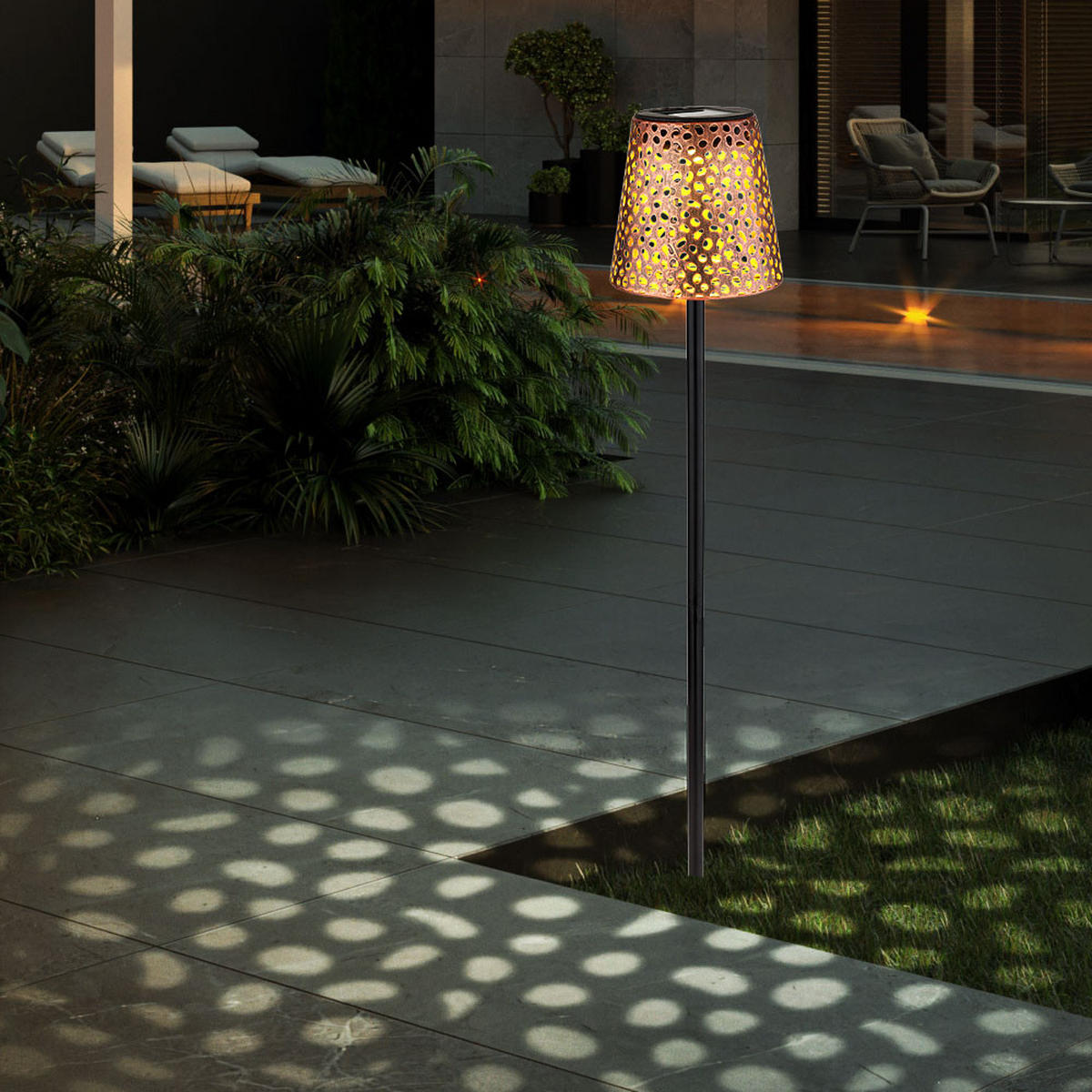 LED WEGELEUCHTE Metall Kupfer - Kupferfarben, Metall (12/12/70cm) - Globo Lighting