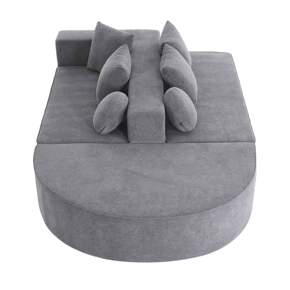 ECKSOFA DE-34967 segmentiertes Cloud-Design Grau - Grau, Textil (171/263cm) - ComfortXL