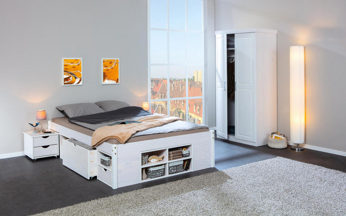 DOPPELBETT Till Weiß 180/200 cm - Weiß, Holz - ebuy24