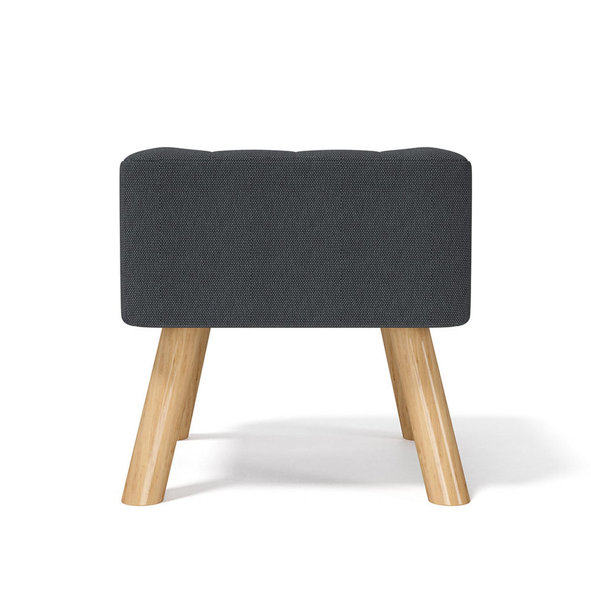 POLSTERHOCKER 39.5/39.5/40 cm Quadratisch Eichenholzbeine Leinen Dunkelgrau - Dunkelgrau/Naturfarben, Eichenholz/Holz (39.5/40/39.5cm) - Livingandhome