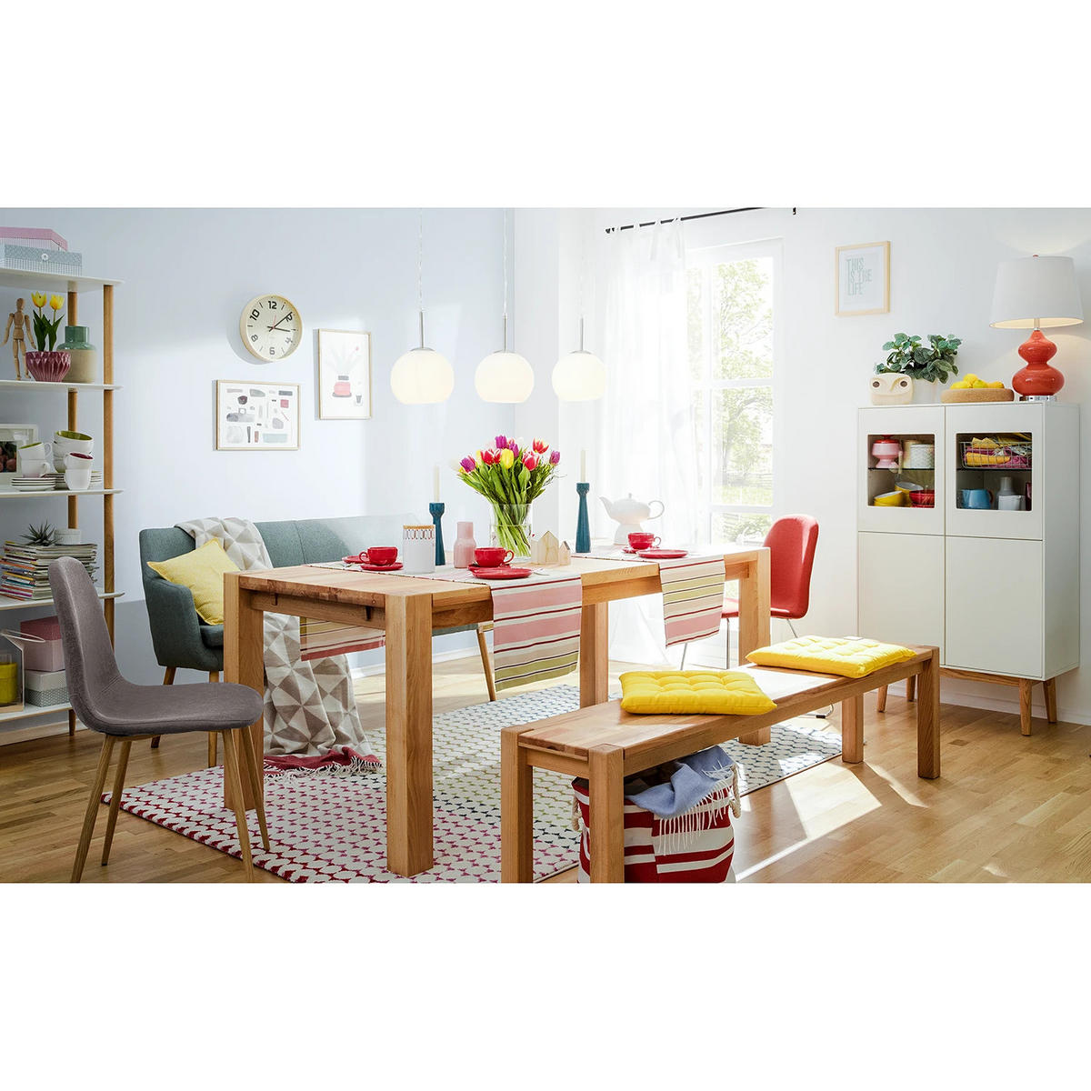 POLSTERSTUHL-SET - Webstoff / Metall - Grau, Textil/Metall (44/87/52cm) - home24