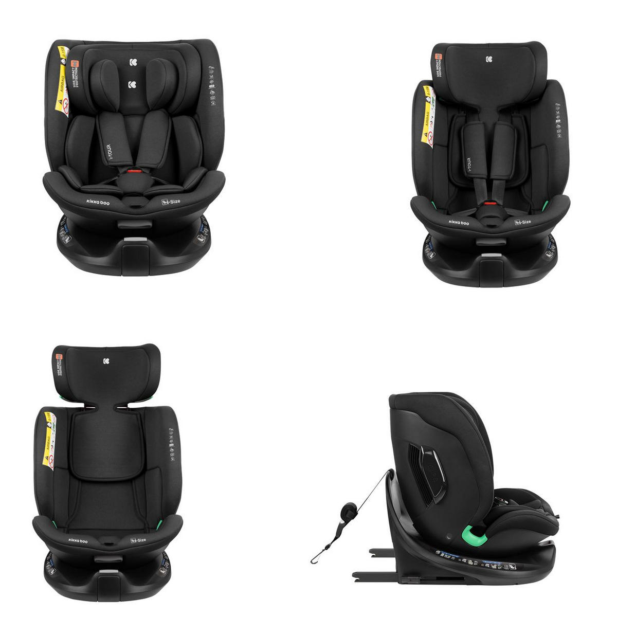 KINDERSITZ i-Tour i-Size schwarz (40-150 cm) Gruppe 0+/1/2/3, Isofix, drehbar - Schwarz, Kunststoff (44/56/50cm) - Kikka boo