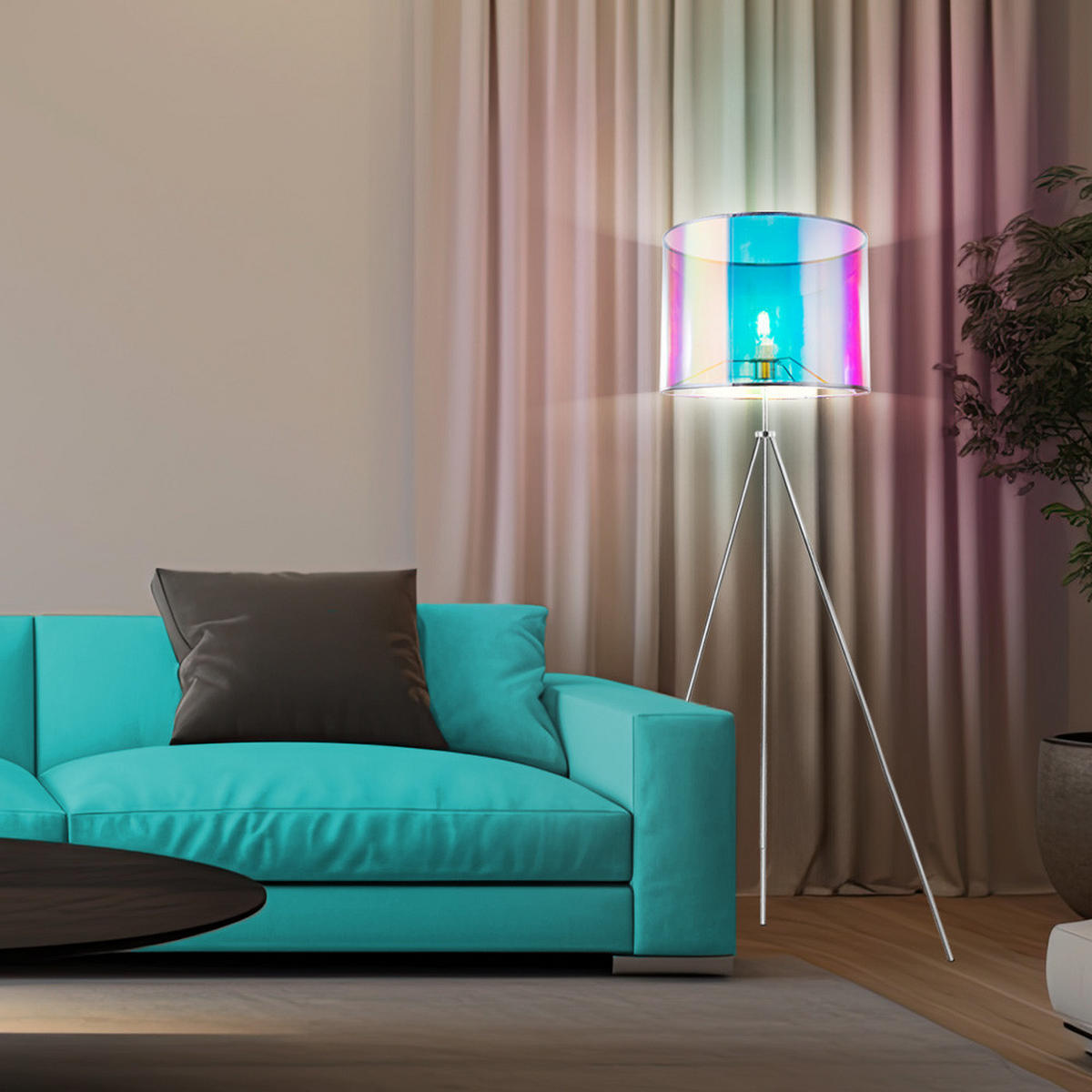 LED STEHLEUCHTE Melanie Metall Bunt - Multicolor, Metall (65/65/155cm)