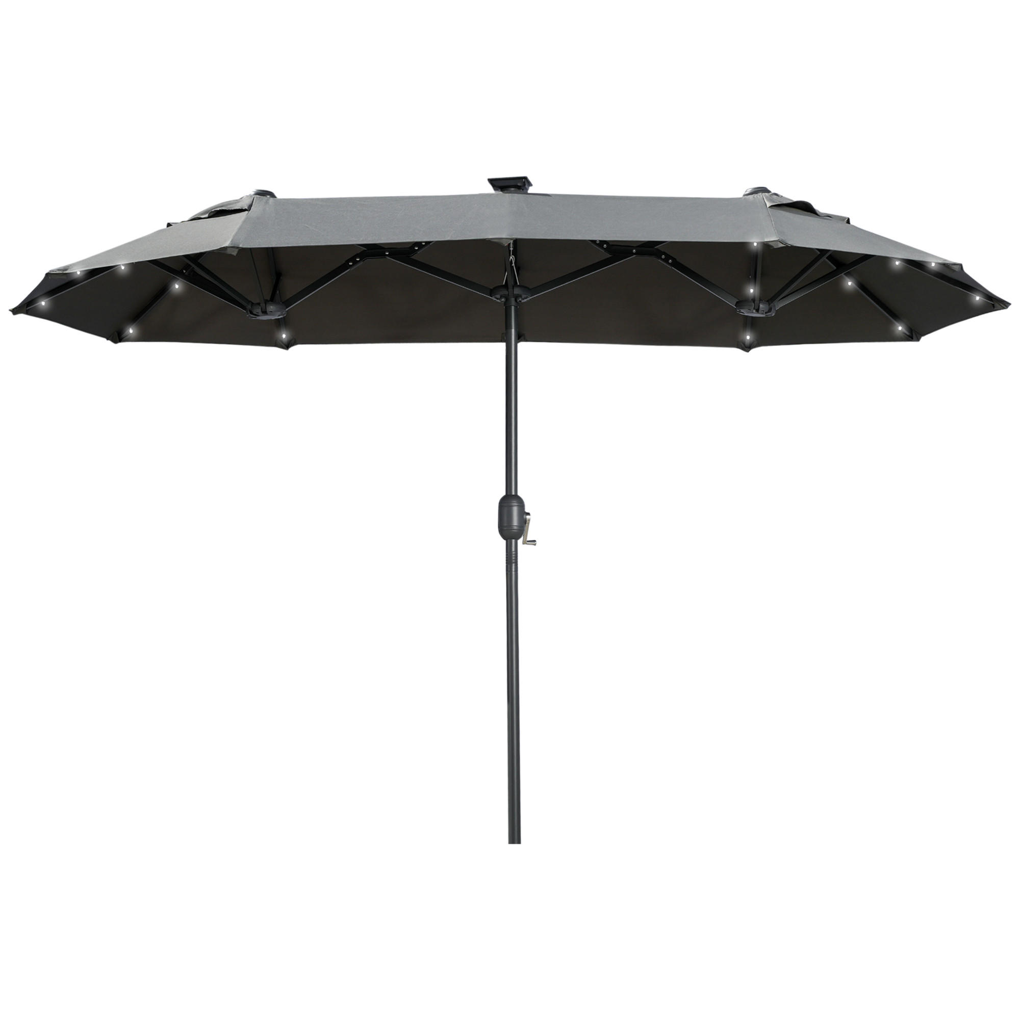 SONNENSCHIRM, Doppelsonnenschirm, Gartenschirm, Polyester, Stahl, Dunkelgrau - Grau, Metall (150/295cm) - Outsunny