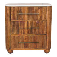 KOMMODE mit Golden-Teak-Finish, 3 Schubladen, T-Bar-Griffe, braun - Braun, Holz (74/78/34cm) - Artisan Furniture