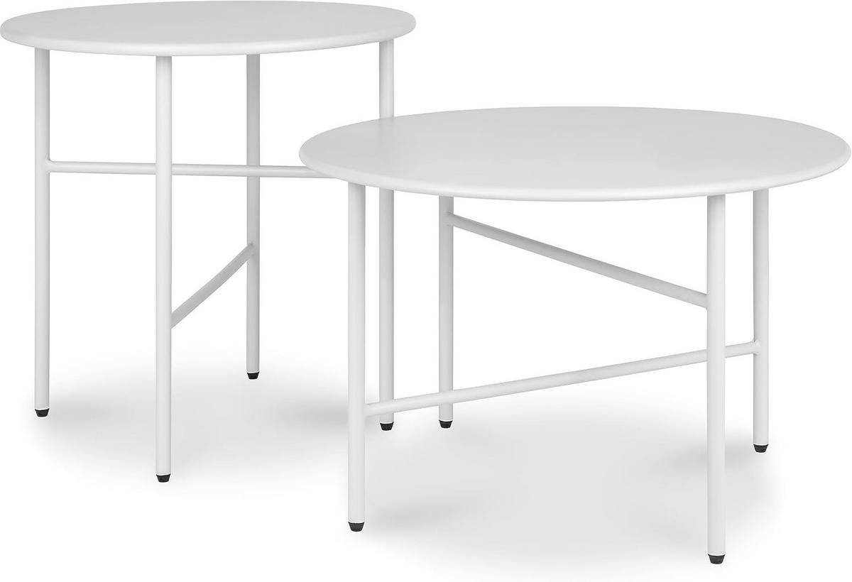 BEISTELLTISCH Finn 44/46 cm und 53/36 cm Weiß (2tlg) - Weiß, Metall (0.1/53/36cm) - BoMoe