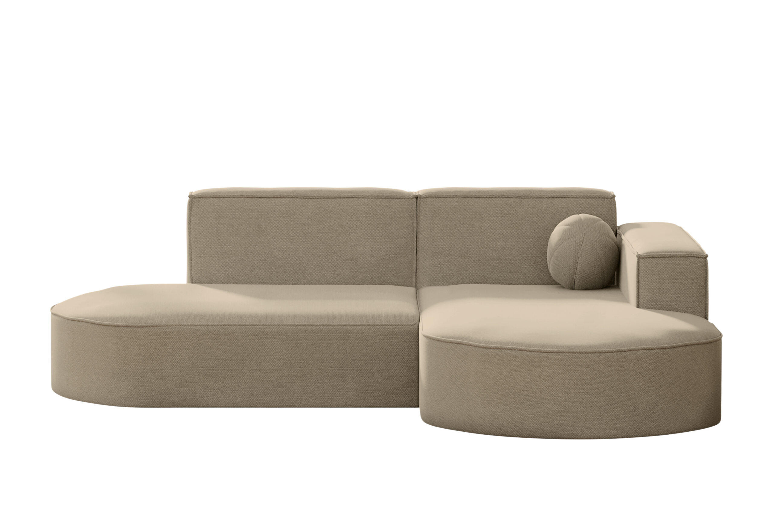 GARTENECKSOFA L-Form Designer Modena Studio Patio Beige Rechts - Beige, Holz/Textil (236/78/165cm) - Kaiser Möbel