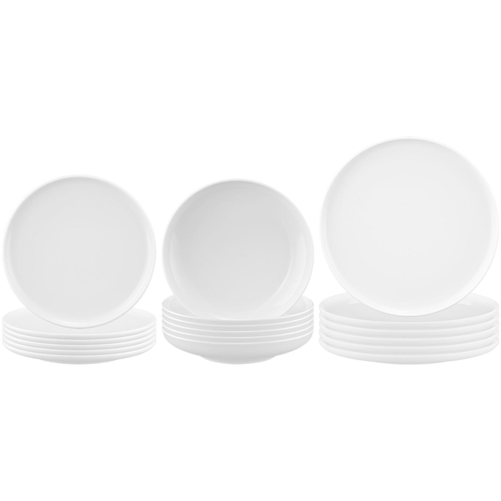 TELLER-SET Sento Home weiß 18er Set - Weiß, Keramik (2/2/2cm) - Seltmann Weiden