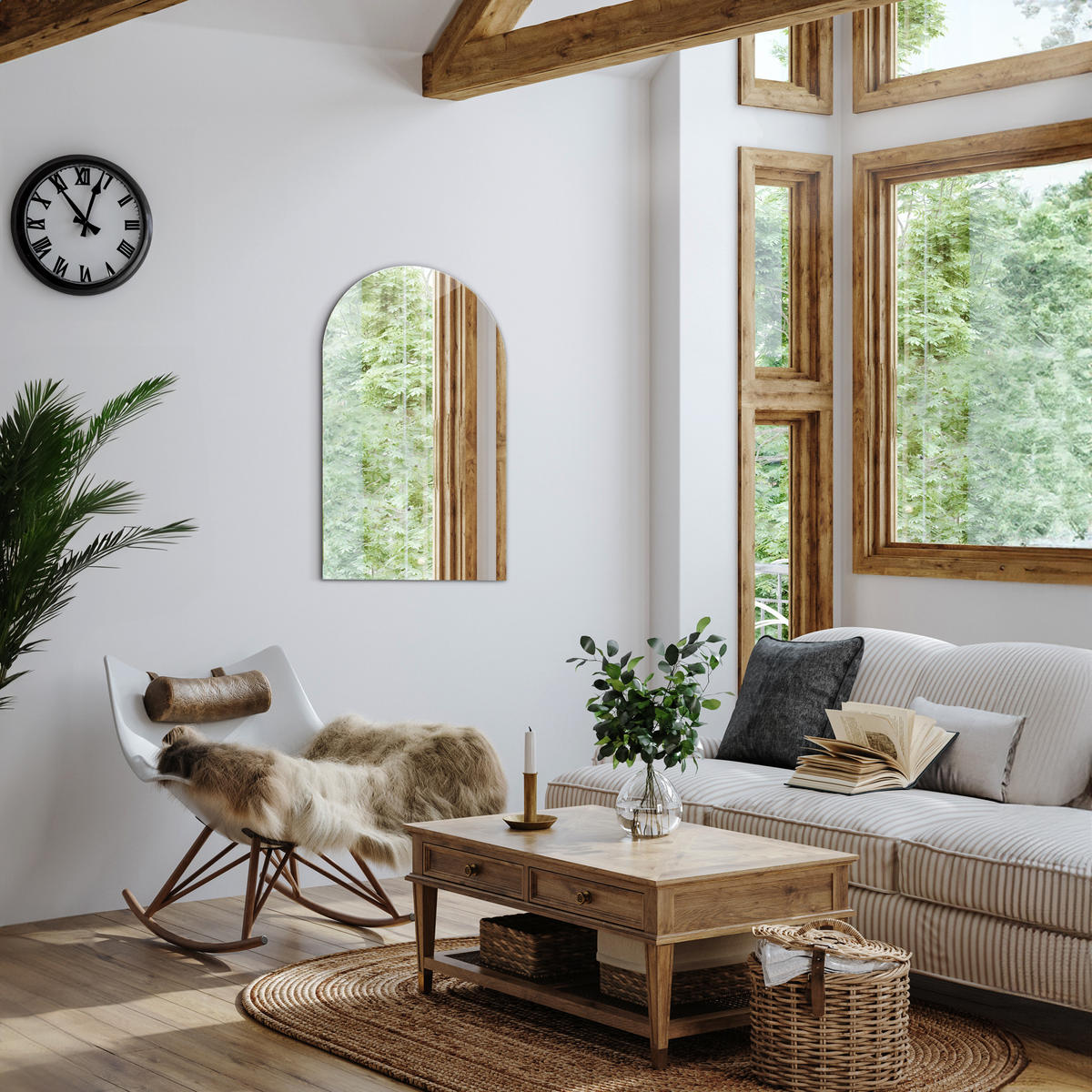 SPIEGEL 45x80 cm Wandspiegel Ovale Form Asymmetrisch Modern - Transparent, Glas (45/80/45cm) - TULUP